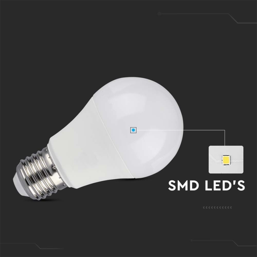 LED pritemdoma elektros lemputė SAMSUNG CHIP A60 E27/11W/230V 3000K