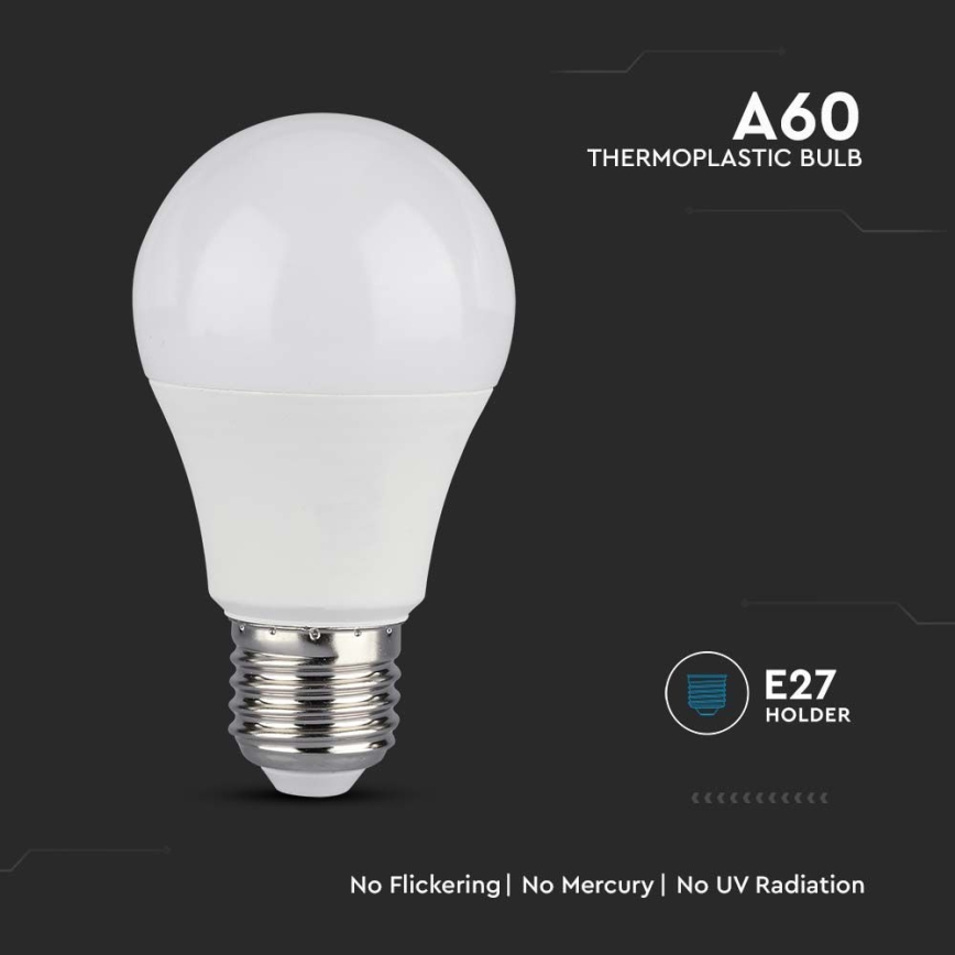 LED pritemdoma elektros lemputė SAMSUNG CHIP A60 E27/11W/230V 3000K