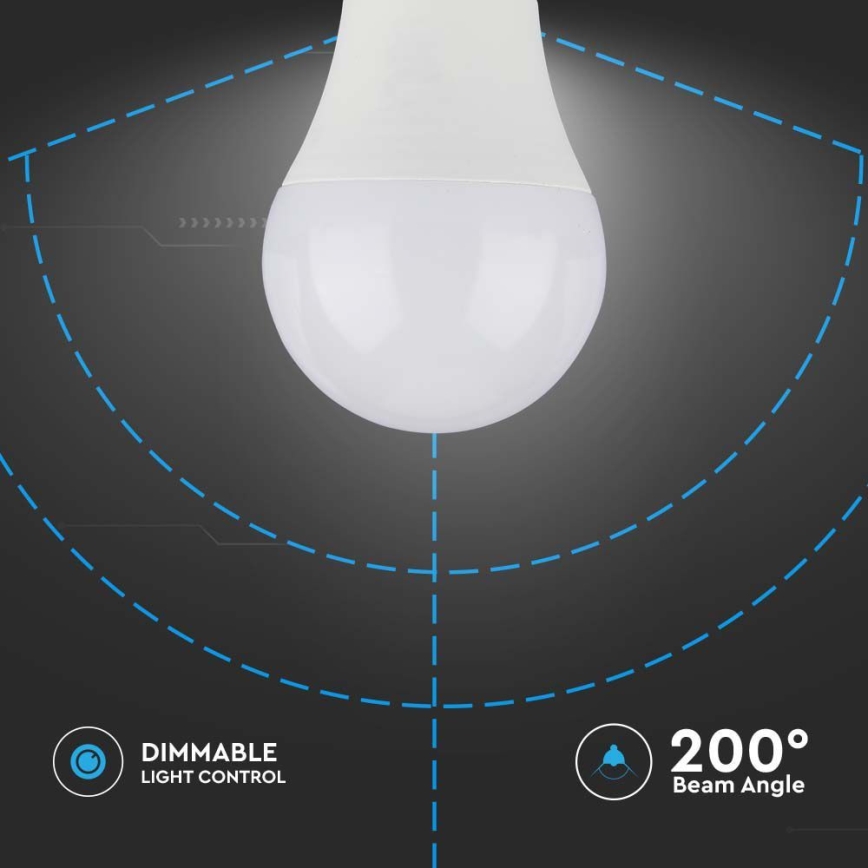 LED pritemdoma elektros lemputė SAMSUNG CHIP A60 E27/11W/230V 3000K