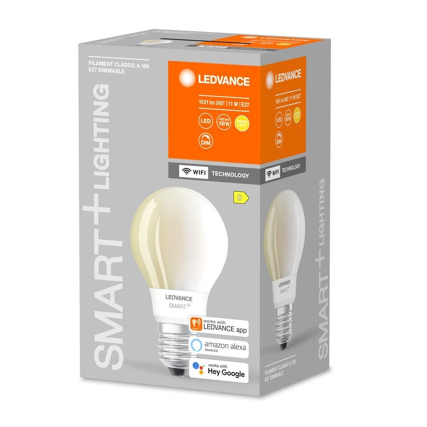 LED pritemdoma elektros lemputė SMART+ FILAMENT E27/11W/230V 2700K Wi-Fi - Ledvance