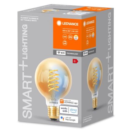 LED pritemdoma elektros lemputė SMART+ FILAMENT GLOBE G80 E27/8W/230V 2200-5000K Wi-Fi - Ledvance