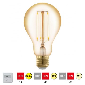 LED pritemdoma elektros lemputė VINTAGE A75 E27/4W/230V 2200K - STEPDIMMING - Eglo 12858