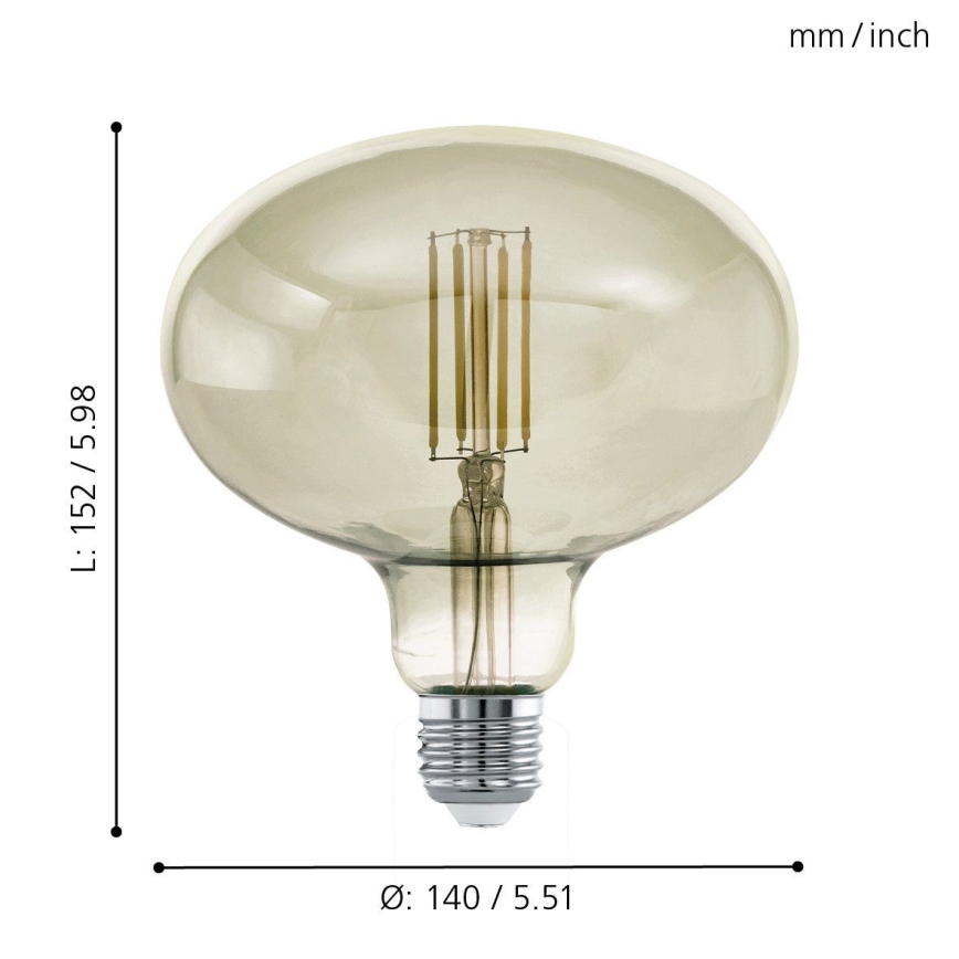 LED pritemdoma elektros lemputė VINTAGE E27/4W/230V 3000K - Eglo 12599