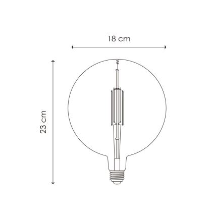 LED pritemdoma elektros lemputė VINTAGE EDISON G180 E27/4W/230V 2700K