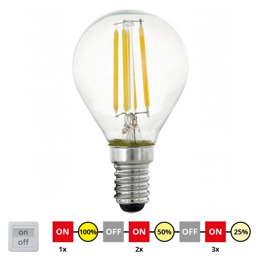 LED pritemdoma elektros lemputė VINTAGE P45 E14/4W/230V 2700K - STEPDIMMING - Eglo 11754