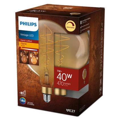 LED pritemdoma elektros lemputė VINTAGE Philips G200 E27/7W/230V 2000K