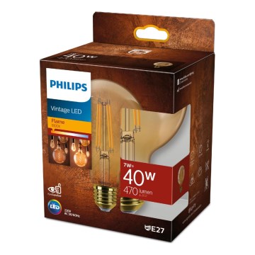 LED pritemdoma elektros lemputė VINTAGE Philips G95 E27/7W/230V 1800K