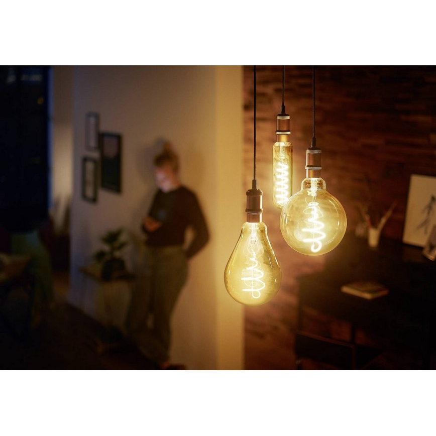 LED pritemdoma elektros lemputė VINTAGE Philips T65 E27/6,5W/230V 2000K