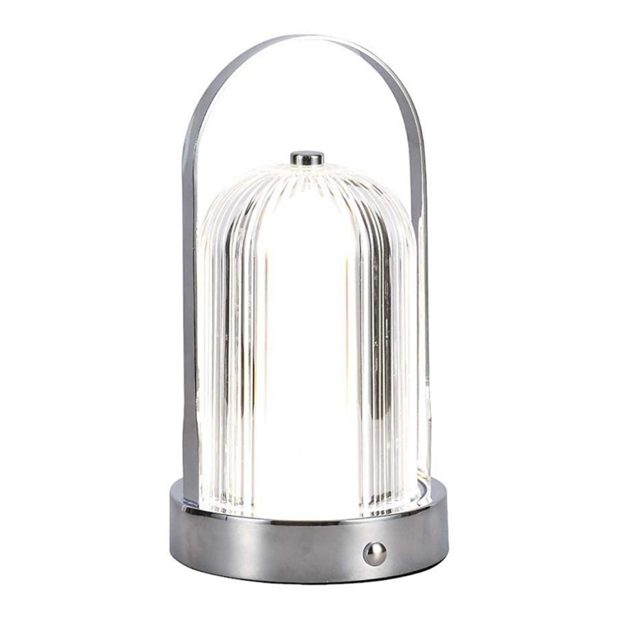 LED Pritemdoma įkraunama jutiklinė stalinė lempa LED/1W/5V 3000-6000K 1800 mAh matinis chromas