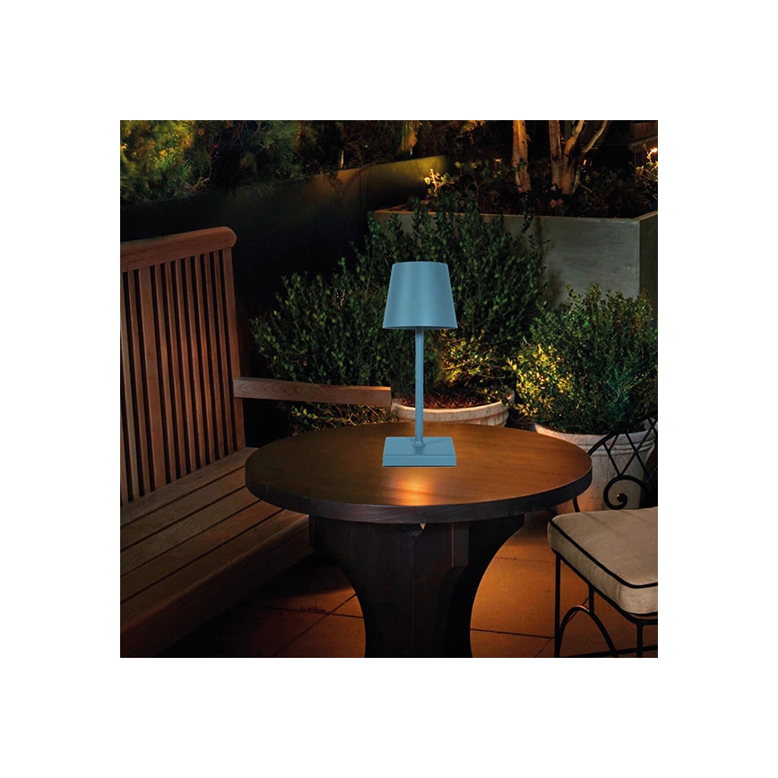 LED Pritemdoma įkraunama jutiklinė stalinė lempa LED/3,5W/5V 5200mAh mėlyna