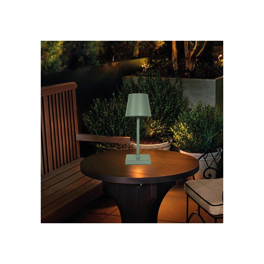 LED Pritemdoma įkraunama jutiklinė stalinė lempa LED/3,5W/5V 5200mAh žalia