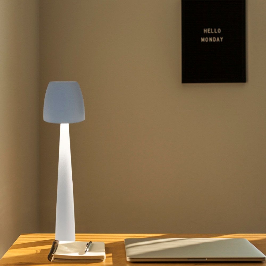 LED Pritemdoma įkraunama jutiklinė stalinė lempa LED/3W/5V 3000-6000K 1800 mAh balta