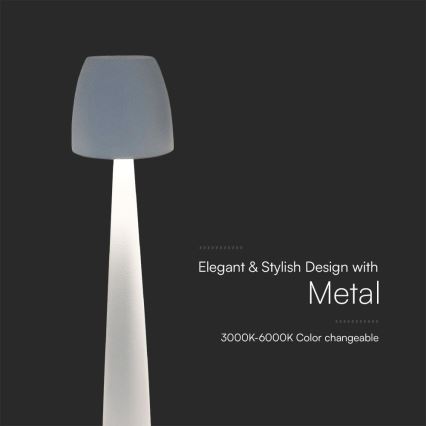 LED Pritemdoma įkraunama jutiklinė stalinė lempa LED/3W/5V 3000-6000K 1800 mAh balta