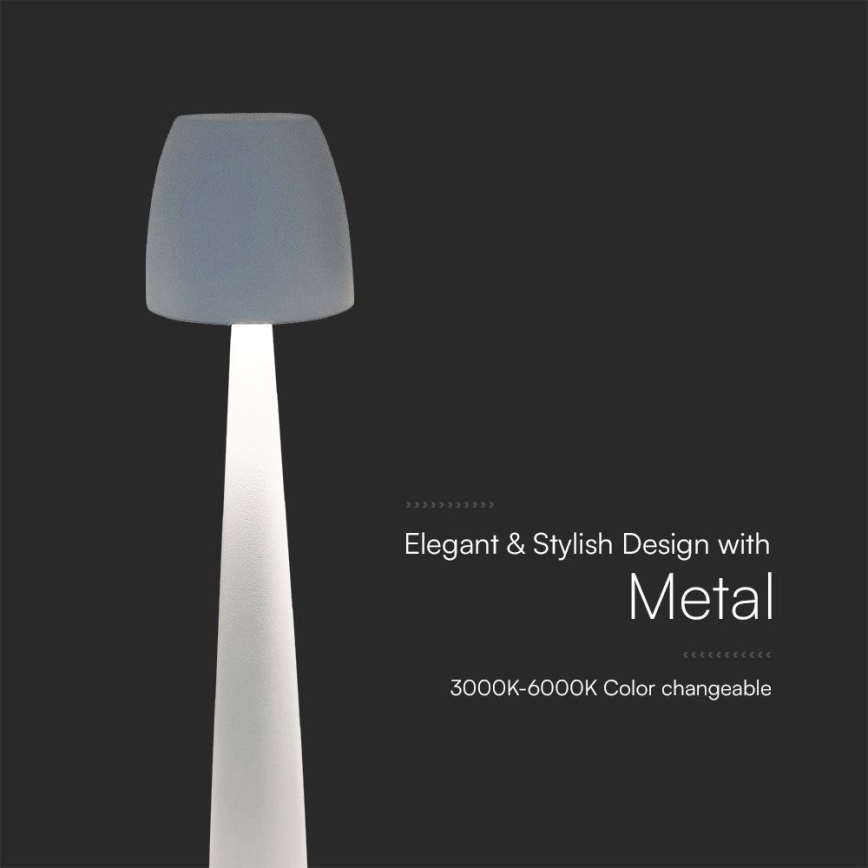 LED Pritemdoma įkraunama jutiklinė stalinė lempa LED/3W/5V 3000-6000K 1800 mAh balta