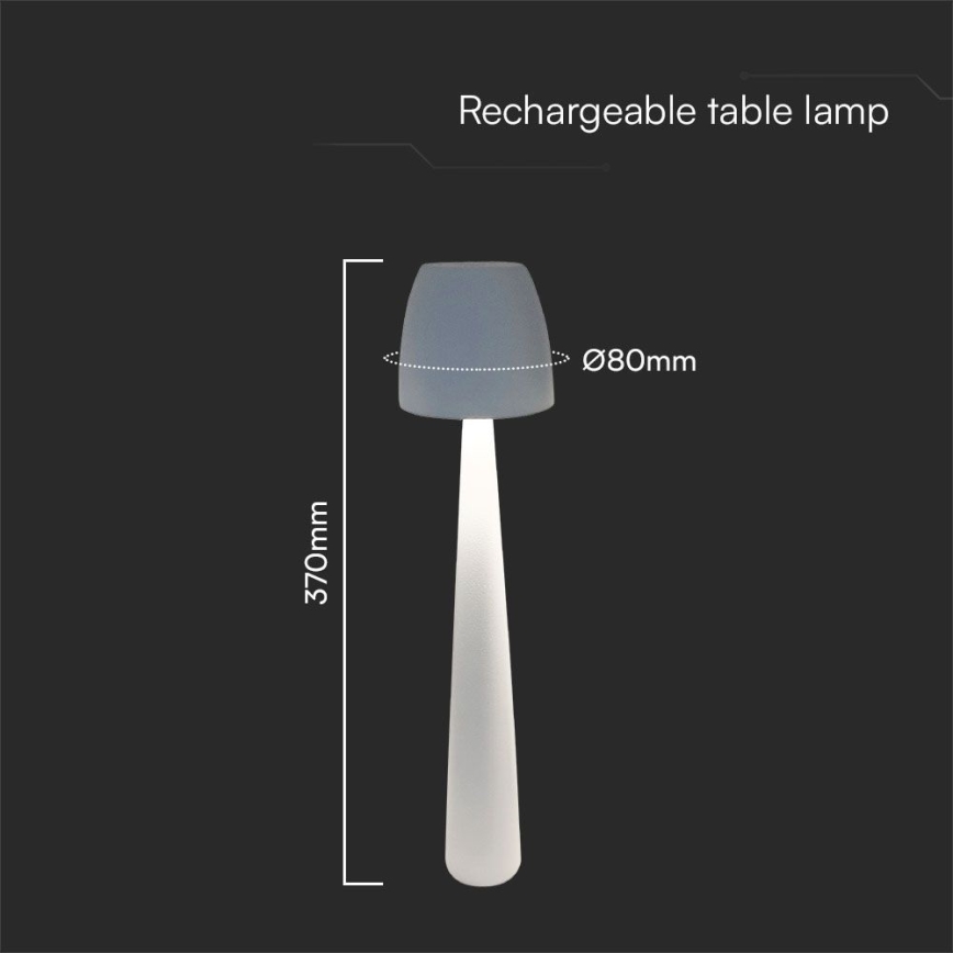 LED Pritemdoma įkraunama jutiklinė stalinė lempa LED/3W/5V 3000-6000K 1800 mAh balta
