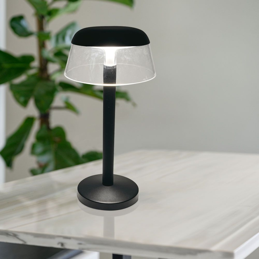 LED Pritemdoma įkraunama jutiklinė stalinė lempa LED/3W/5V 3000-6000K 1800 mAh juoda
