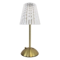 LED Pritemdoma įkraunama stalinė lempa ELBA LED/1,6W/800 mAh 3000/4000/6000K auksas/permatoma
