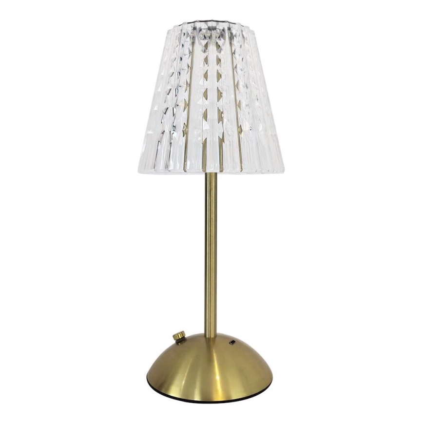 LED Pritemdoma įkraunama stalinė lempa ELBA LED/1,6W/800 mAh 3000/4000/6000K auksas/permatoma