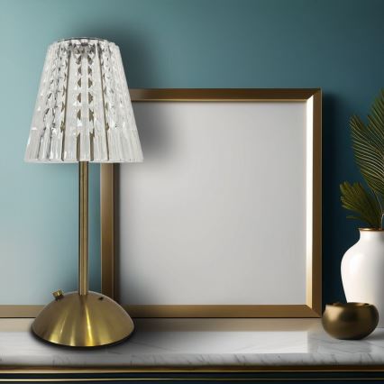 LED Pritemdoma įkraunama stalinė lempa ELBA LED/1,6W/800 mAh 3000/4000/6000K auksas/permatoma