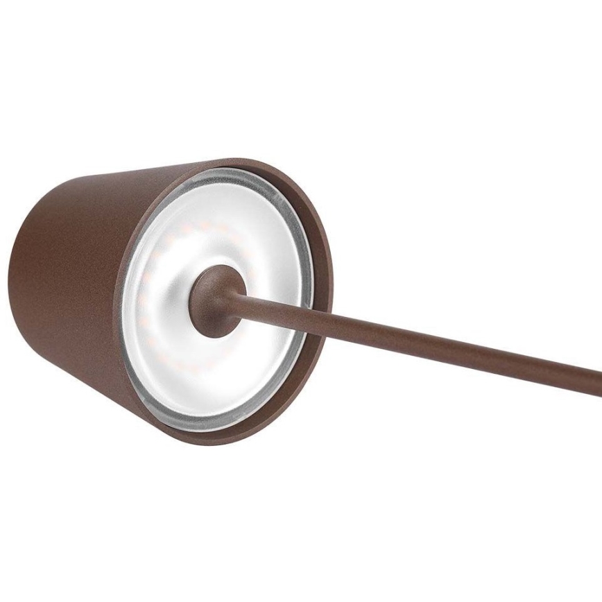 LED Pritemdoma įkraunama stalinė lempa LED/2W/5V 4400 mAh 3000K IP54 ruda