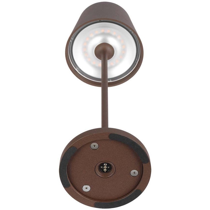 LED Pritemdoma įkraunama stalinė lempa LED/2W/5V 4400 mAh 3000K IP54 ruda