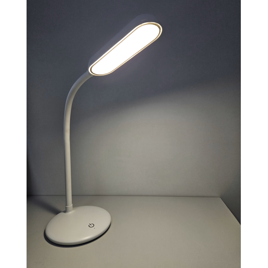 LED Pritemdoma jutiklinė lanksti stalinė lempa LED/6W/5V USB 1200 mAh balta