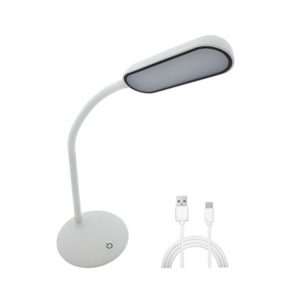 LED Pritemdoma jutiklinė lanksti stalinė lempa LED/6W/5V USB 1200 mAh balta