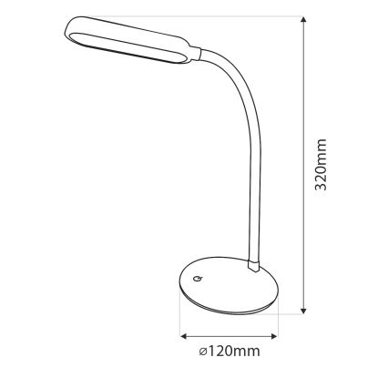 LED Pritemdoma jutiklinė lanksti stalinė lempa LED/6W/5V USB 1200 mAh balta