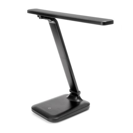 LED Reguliuojama jutiklinė stalinė lempa su belaidžiu įkrovikliu ir USB prievadas REMUS LED/5W/230V juoda