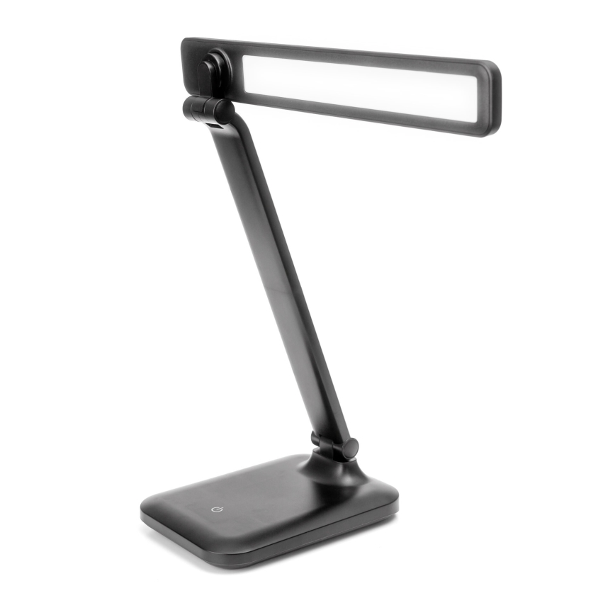 LED Reguliuojama jutiklinė stalinė lempa su belaidžiu įkrovikliu ir USB prievadas REMUS LED/5W/230V juoda