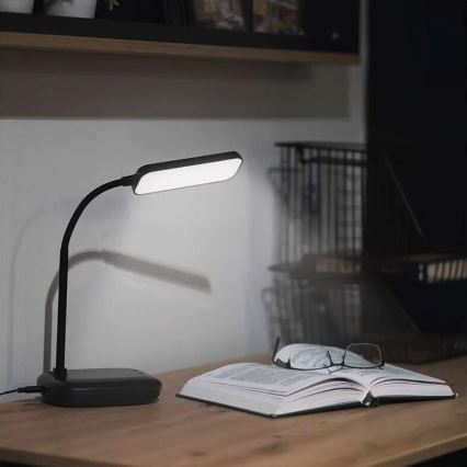 LED Pritemdoma lanksti stalinė lempa LED/12W/230V 3000K/4000K/6500K juoda