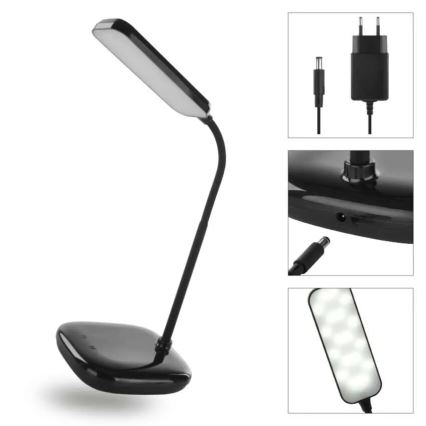 LED Pritemdoma lanksti stalinė lempa LED/12W/230V 3000K/4000K/6500K juoda