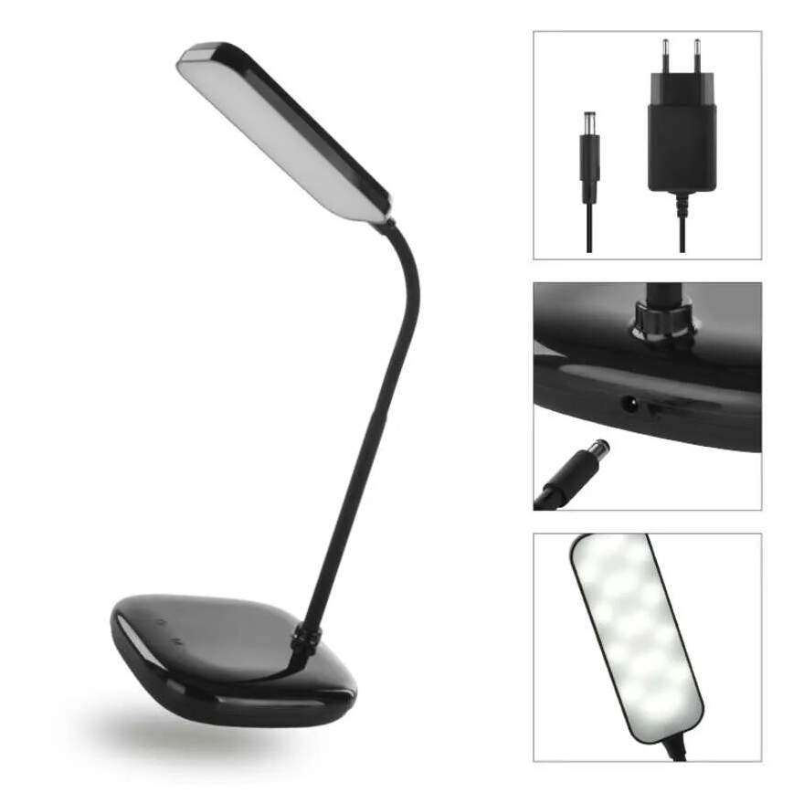 LED Pritemdoma lanksti stalinė lempa LED/12W/230V 3000K/4000K/6500K juoda