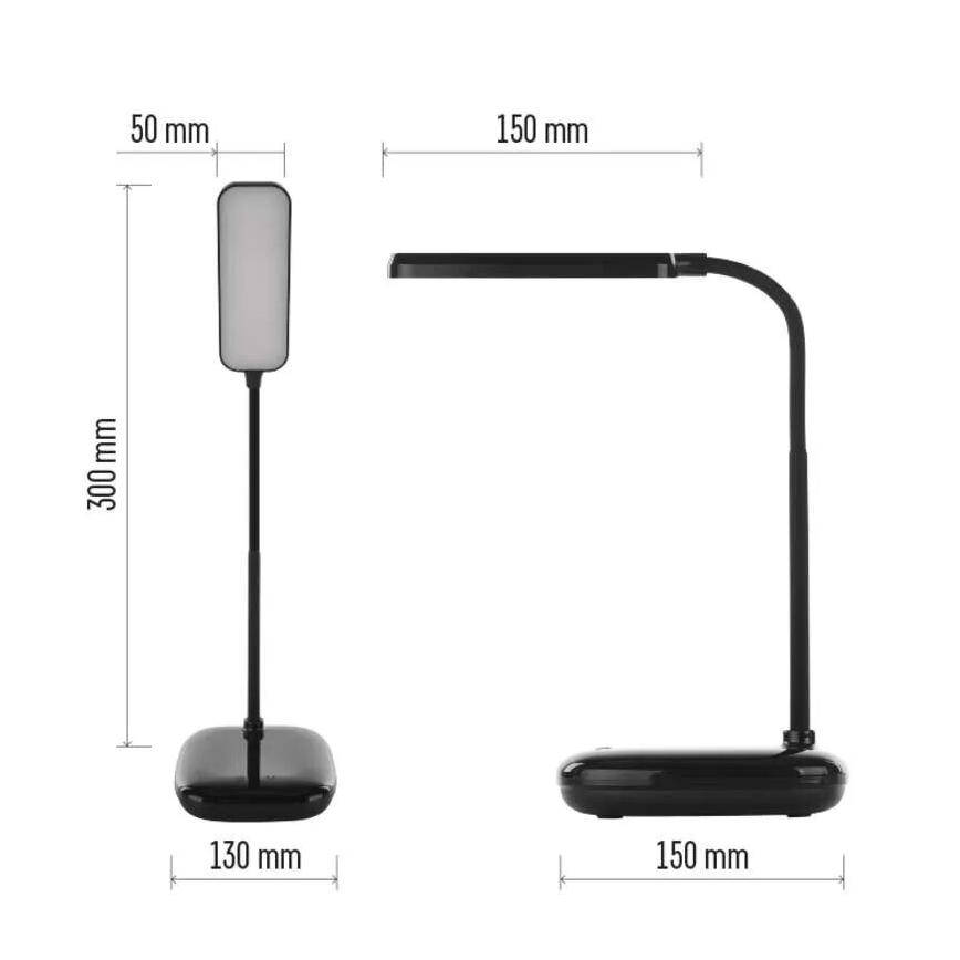 LED Pritemdoma lanksti stalinė lempa LED/12W/230V 3000K/4000K/6500K juoda
