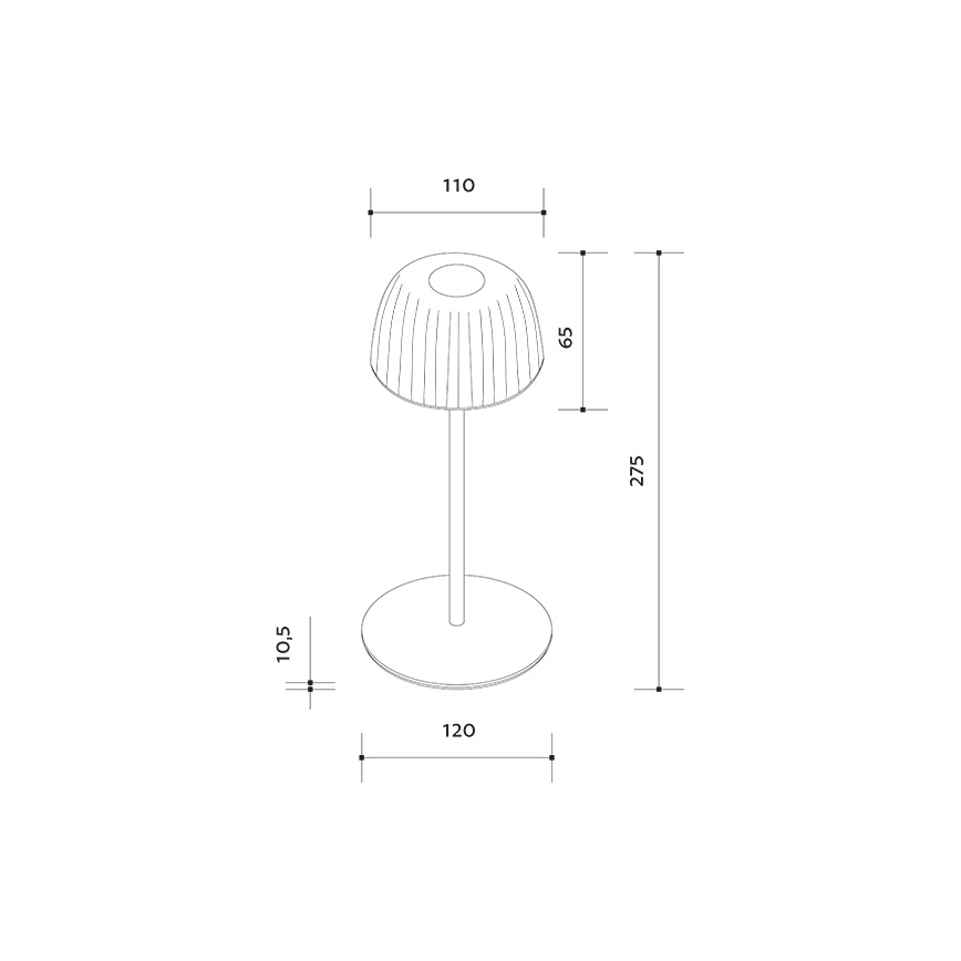 LED Pritemdoma lauko įkraunama stalinė lempa VIVIEN LED/3W/5V 2700K 1600 mAh IP54 juoda
