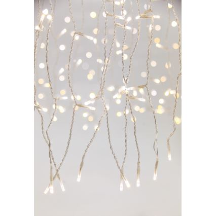 LED Pritemdoma lauko kalėdinė užuolaidėlė 360xLED/8,4W/230V 2x2 m IP44 šilta balta + nuotolinio valdymo pultas