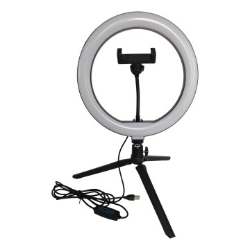 LED Pritemdoma lempa su trikoju ir laikikliu vaizdo įrašų rašymui LED/10W/5V 2700-6500K