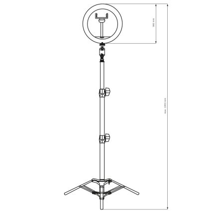LED Pritemdoma lempa su trikoju ir laikikliu vaizdo įrašų rašymui LED/15W/5V 2700-6500K