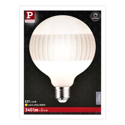 LED Pritemdoma lemputė CLASSIC G125 E27/4,5W/230V 2600K - Paulmann 28743