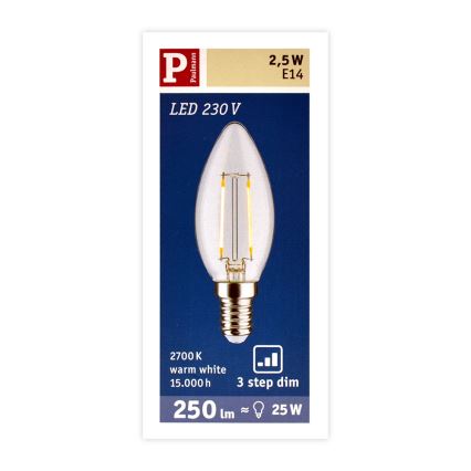 LED Pritemdoma lemputė E14/2,5W/230V 2700K - Paulmann 28572