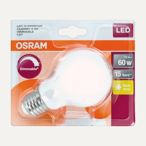 LED Pritemdoma lemputė SUPERSTAR E27 / 7,5W / 230V 2700K - Osram