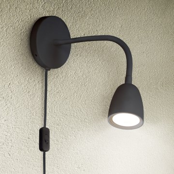 LED Pritemdoma maža sieninė lempa LED/4W/230V juoda