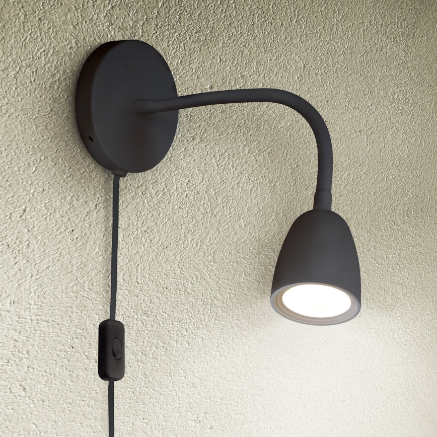 LED Pritemdoma maža sieninė lempa LED/4W/230V juoda