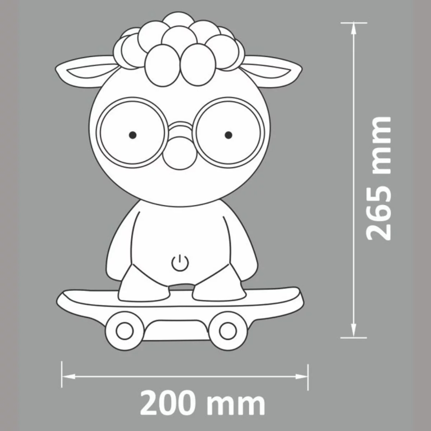 LED Pritemdoma naktinė naktinė lempa LED / 2.5W / 230V pilka avis