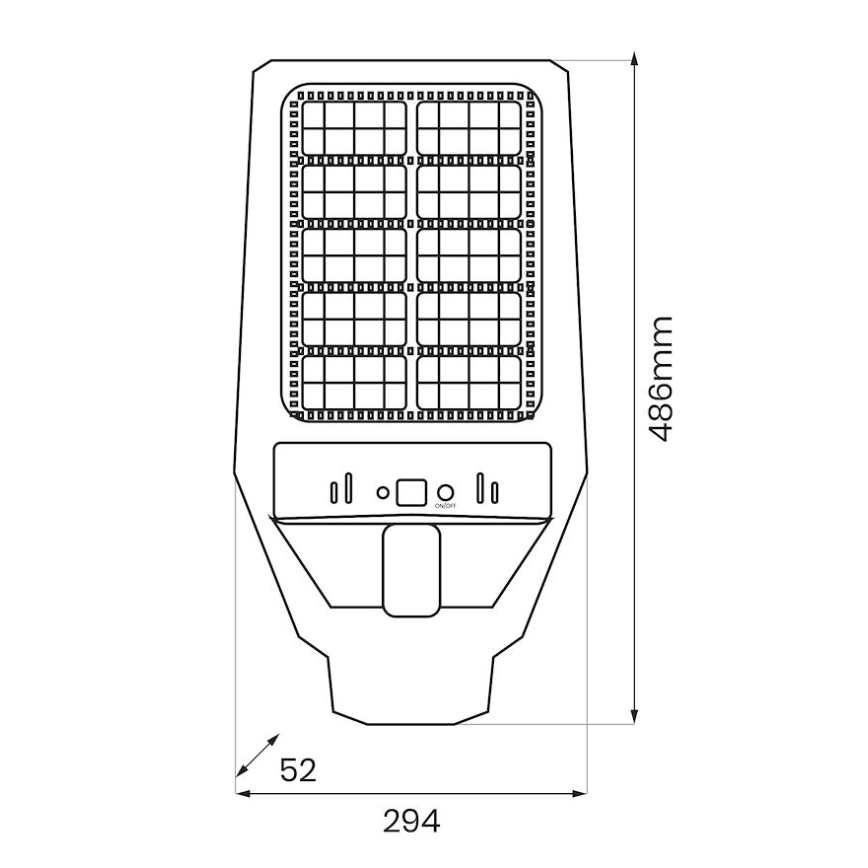 LED Pritemdoma saulės energijos gatvės lempa su jutikliu KERS LED/300W/3,2V 6500K 8000 mAh IP65 pilka + nuotolinio valdymo pultas