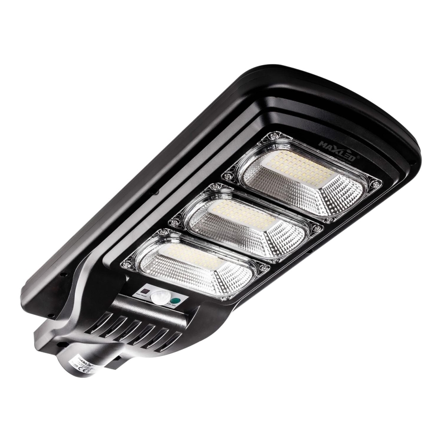 LED Pritemdoma saulės energijos gatvės lempa su jutikliu LED/180W/6V 6500K IP65 juoda + nuotolinio valdymo pultas