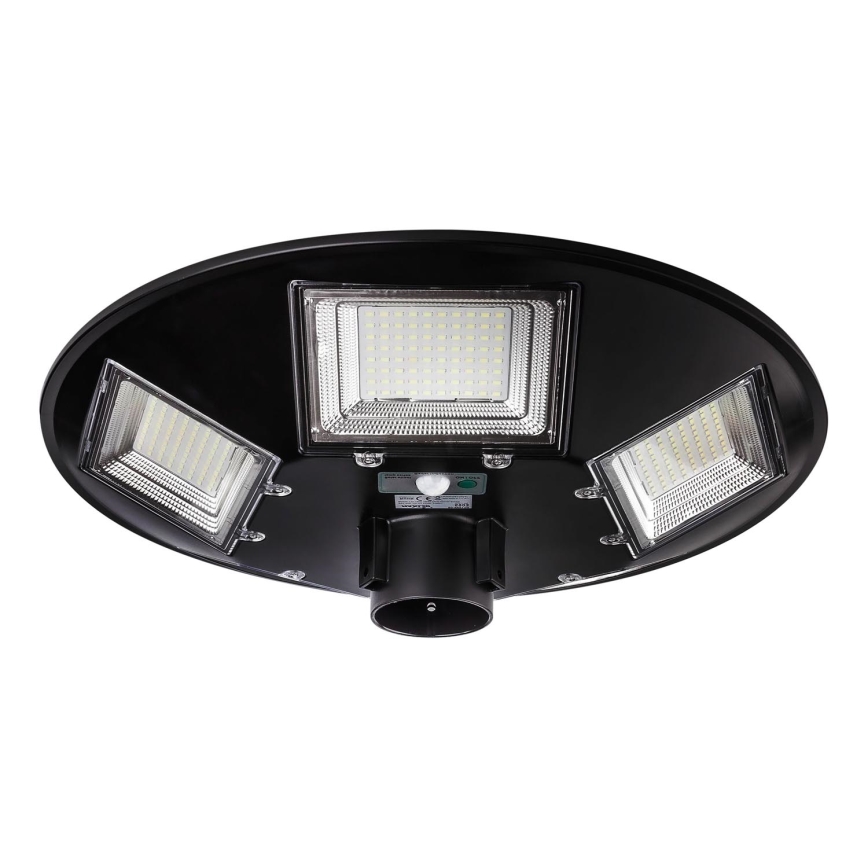 LED Pritemdoma saulės energijos gatvės lempa su jutikliu LED/22W/6V 18000 mAh 6500K IP65 juoda + nuotolinio valdymo pultas