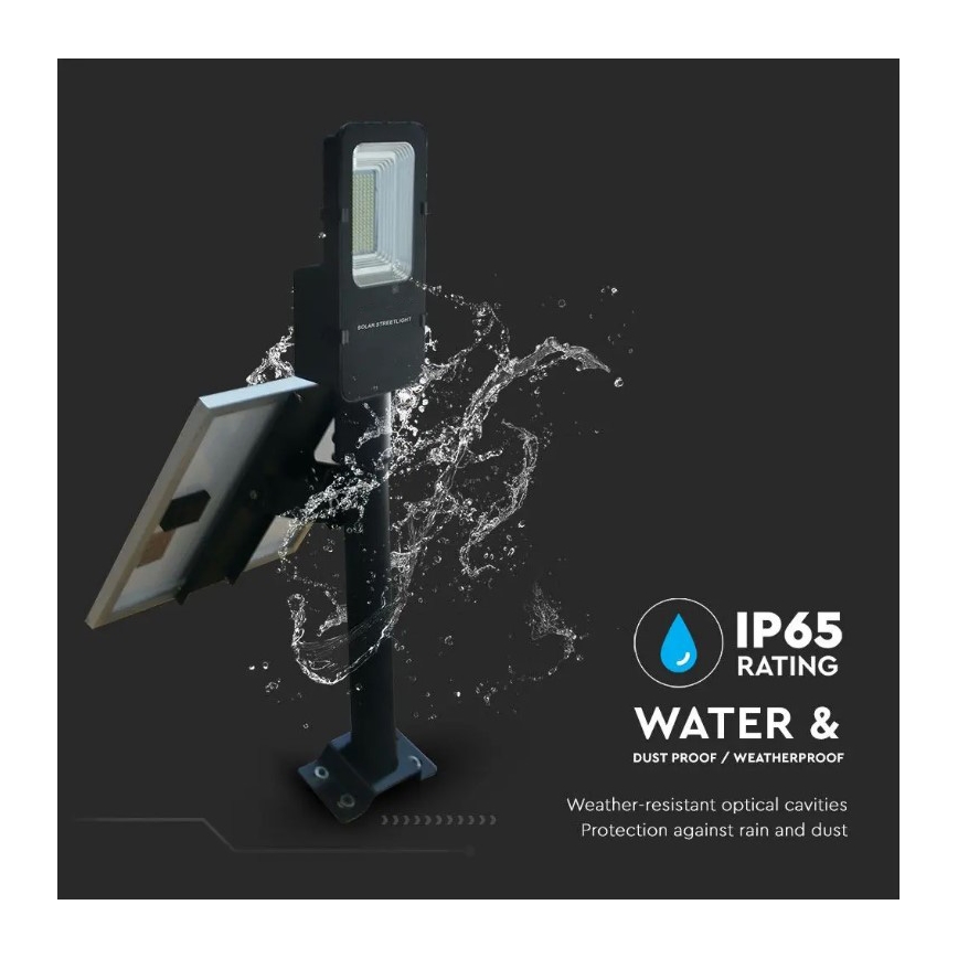 LED Pritemdoma saulės gatvės lempa LED/50W/6,4V 6000K IP65 50000 mAh + nuotolinio valdymo pultas