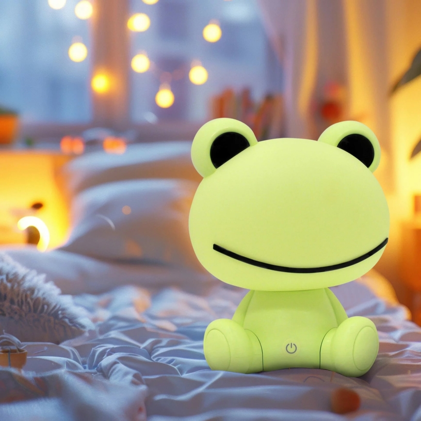 LED pritemdoma vaikiška jutiklinė lempa FROG LED/2,5W/3,7V 1200 mAh
