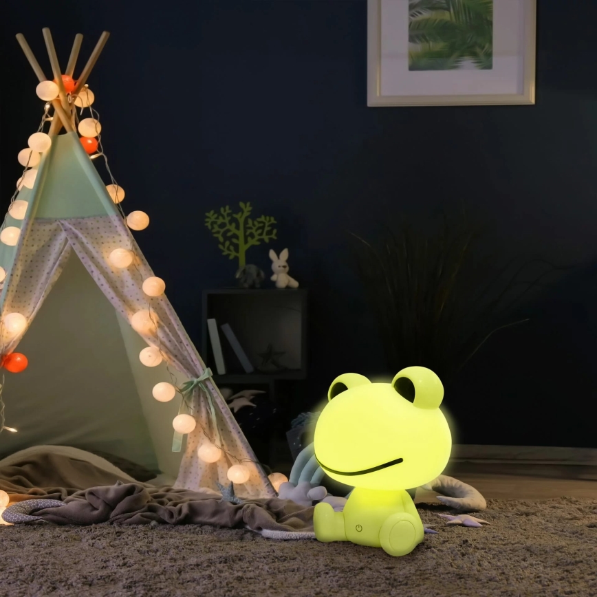 LED pritemdoma vaikiška jutiklinė lempa FROG LED/2,5W/3,7V 1200 mAh